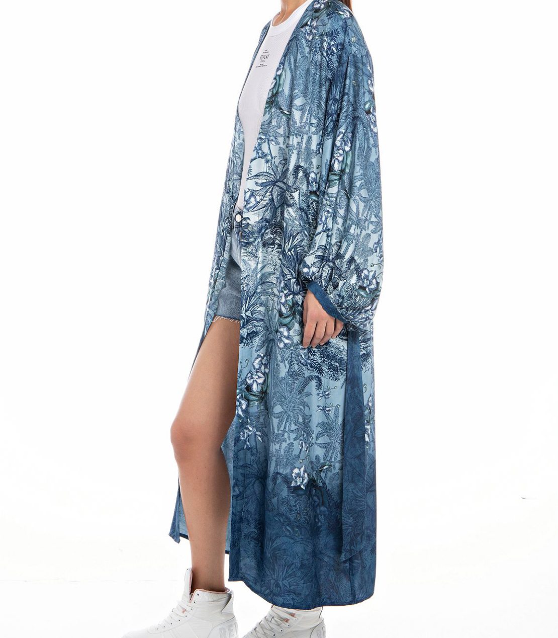 レーヨンサテンきものドレス 詳細画像 ブルー 3